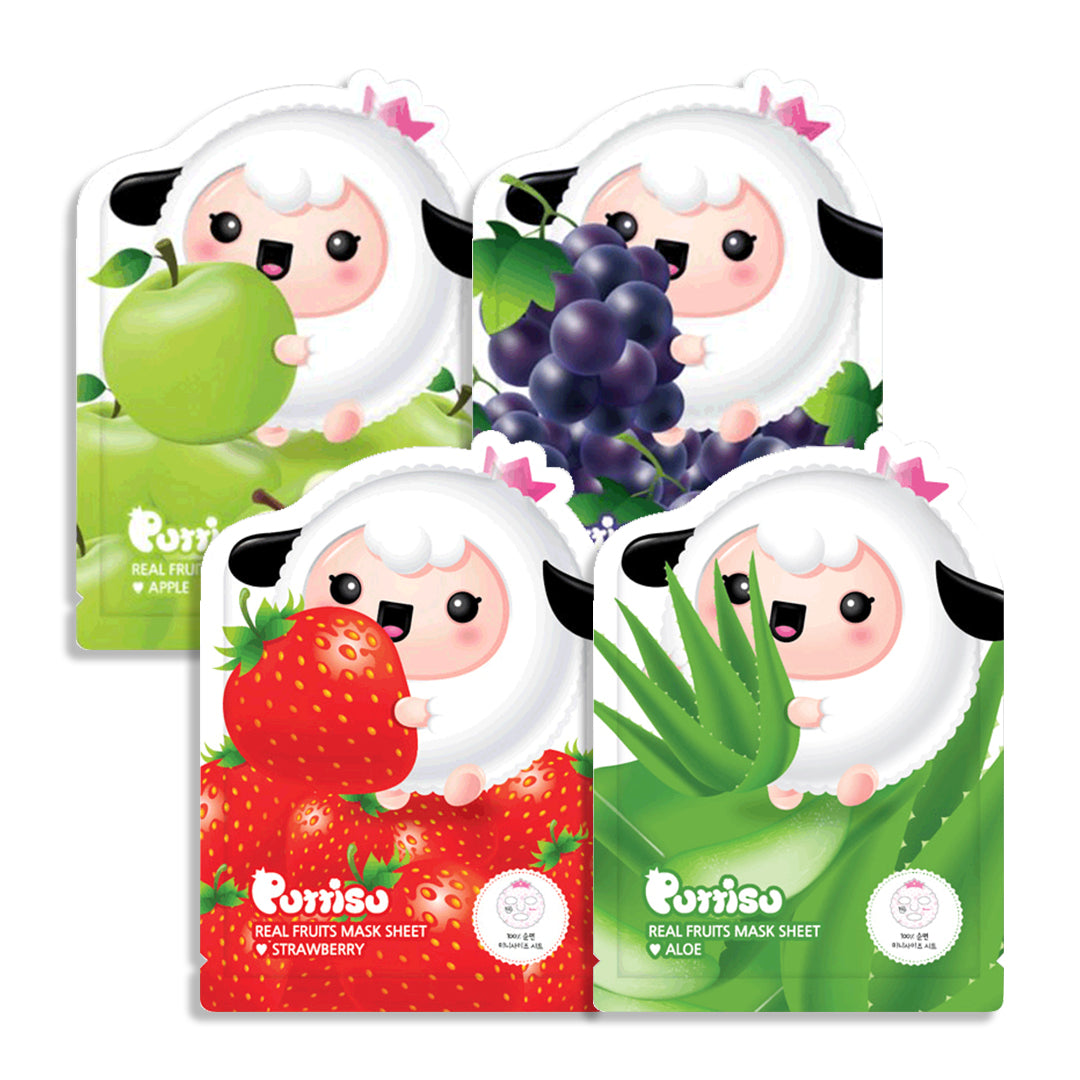 Real Fruit Facial Mask Sheets for kids - Rejuvenating ALOE Oasis Revive